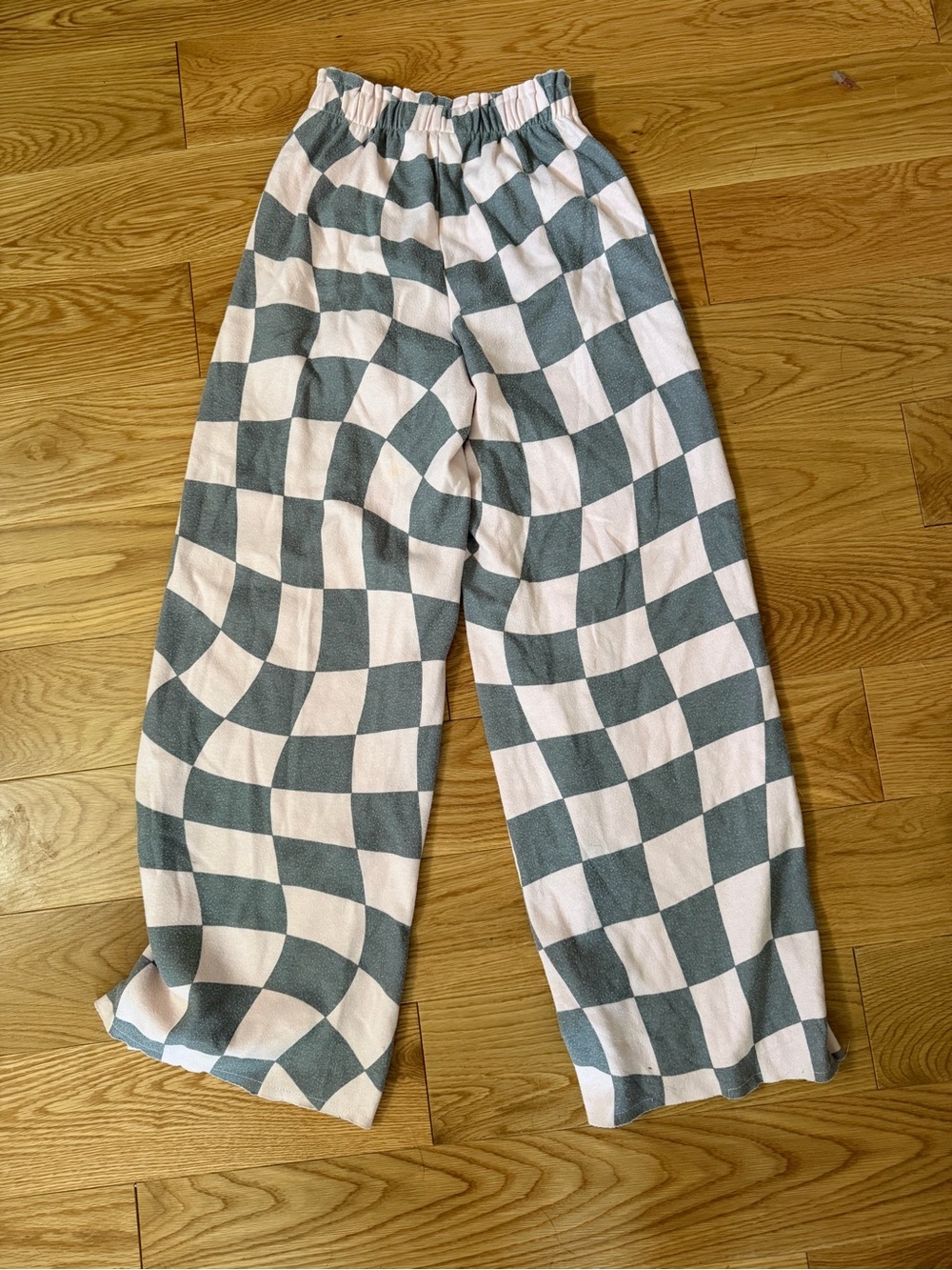 Target Wide-Leg Checkerboard Pants in Light Pink and Gray